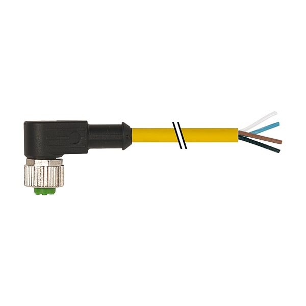 Murrelektronik M12 female 90 Degree with cable, PVC 4x0.34 ye UL/CSA 5m 7000-12341-0140500 - main